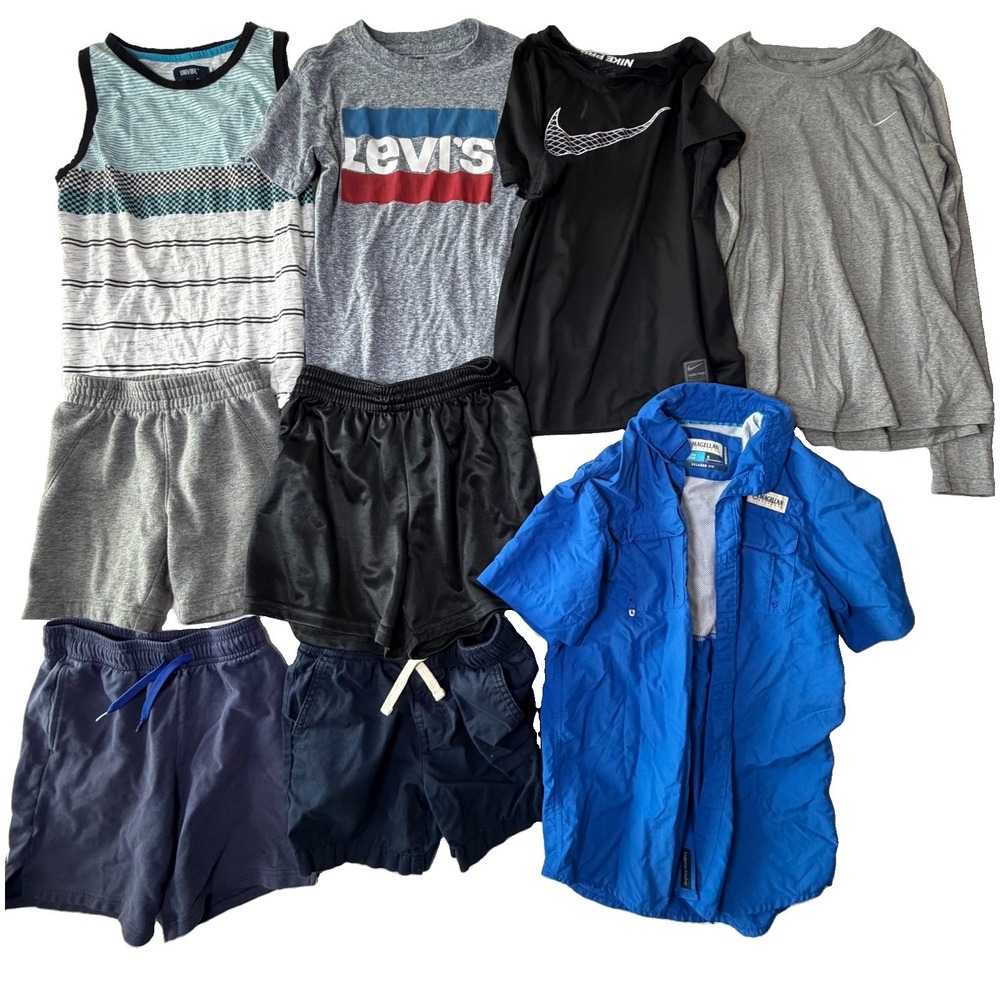 Boys Clothing Lot 9 Pc Nike Pro Levi's Magellan XS/ S/ M Shorts Shirts Bundle